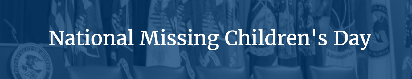 Image of US Department of Justice web page recognizing the 2021 National Missing Children's Day Awardees