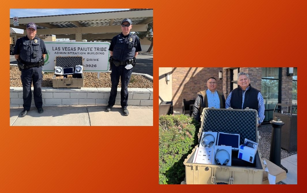 Members of the Hopi and Paiute Tribal Police Departments with their newly-received AMBER Alert in Indian Country Toolkits