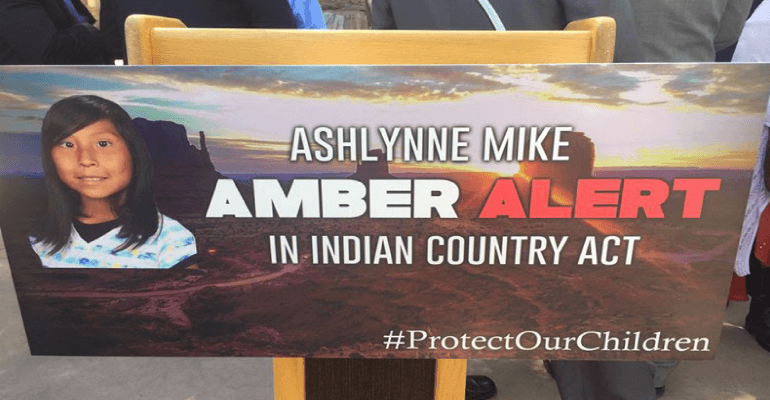 Poster of Ashlynne Mike AMBER Alert in Indian Country Act by Arizona Daily Independent
